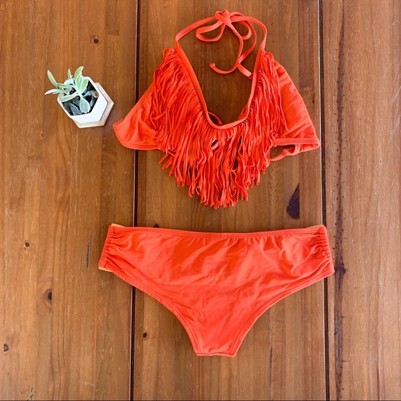 LSPACE 3 pc Bikini Set ~ Fringe & Bandeau Top - Picture 4 of 8